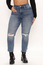 Soho Straight Ankle Jeans - Medium Blue Wash